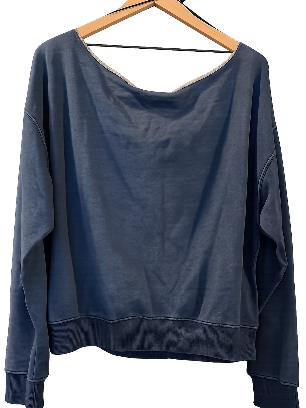 NWT Fabletics Terry Off Shoulder Sweatshirt Coastal Loungewear Athleisure relax